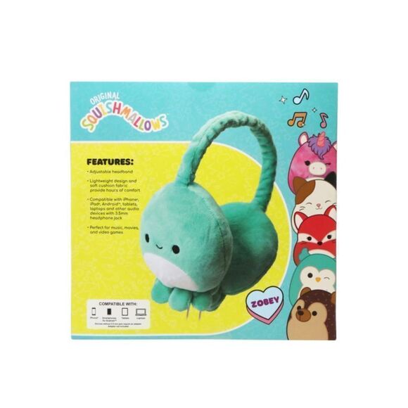 Squishmallows Plush Wired Headphones - Zobey the Octopus - Picture 3 of 3